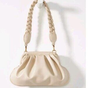 Elegant Chic Lightweight Anthropologie Oona Faux Leather Ivory Clutch